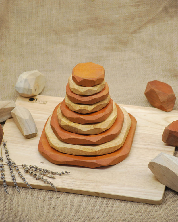 Two Tone Wooden Stacking Stones