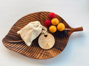 Wooden Leaf Shaped Display Tray