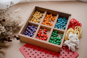 Froebel pegs and lacing box