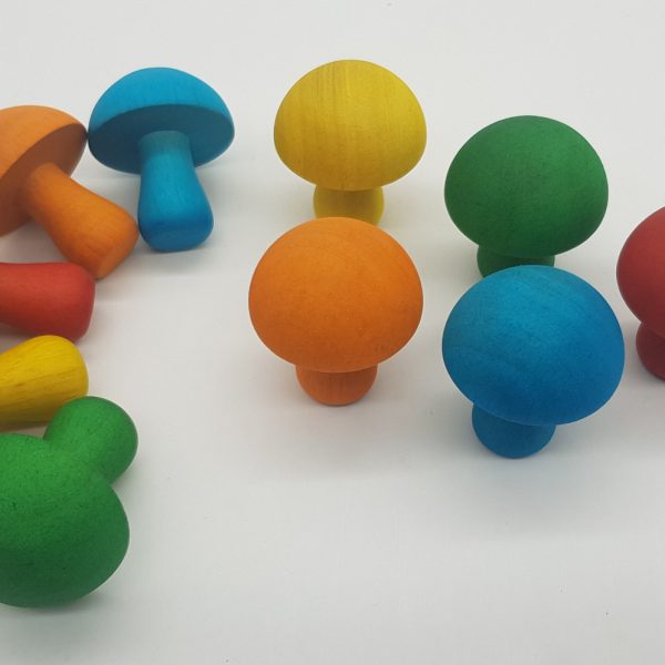 Coloured Mushroom set of 10