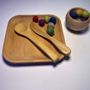 Small Square Wooden Tray Set of 2