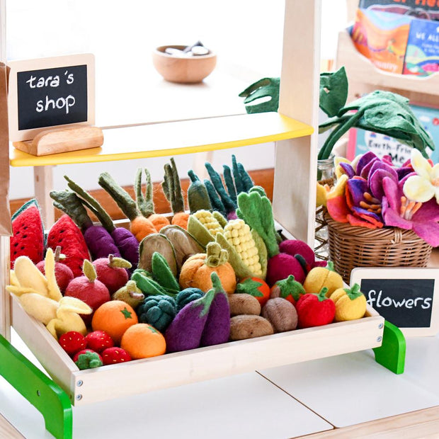 Felt Vegetables and Fruits Set A - 14 pieces